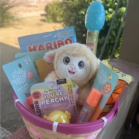 Easter Gift Basket with Plush Toy and Treats - Picture 2 of 16
